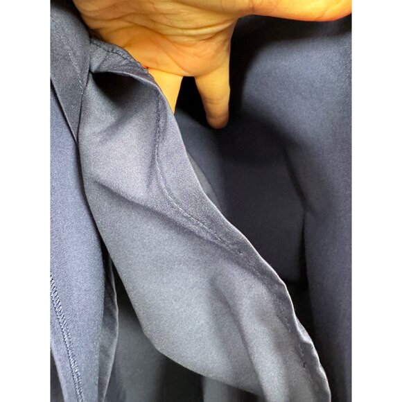 Banana Republic Cross back Ponte Midi Dress modest navy with pockets sz 14 - Picture 8 of 11